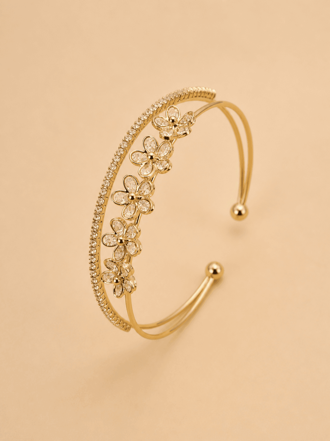 Churiwalan Kusum Floral Open Cuff Bracelet